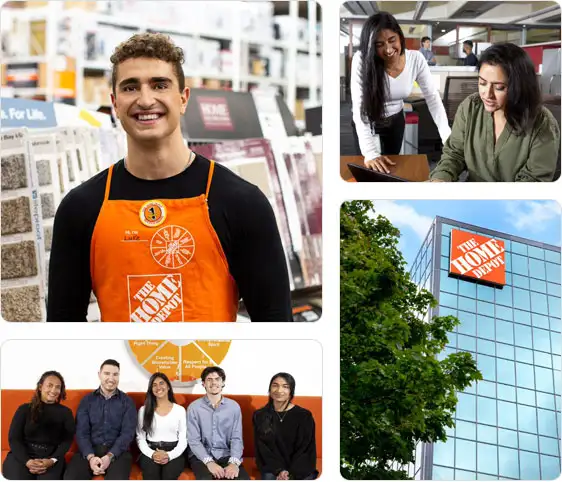 Collage of The Home Depot Canada Team Members in corporate and store positions.